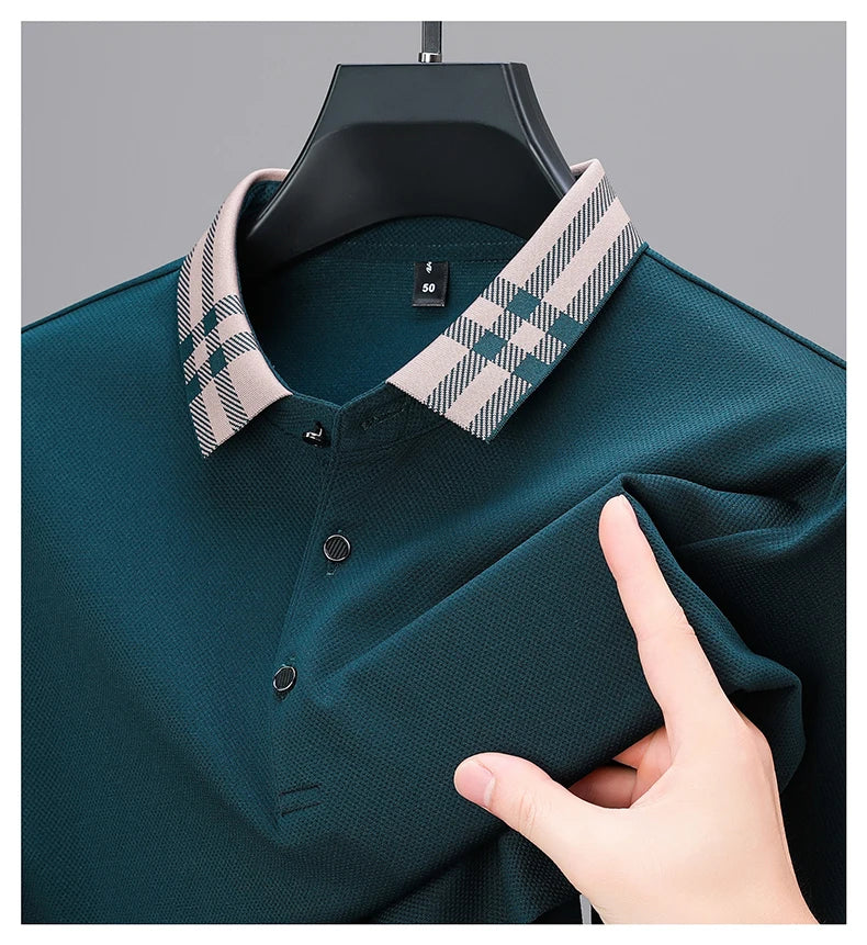 High quality long sleeve men's polo shirt with autumn personalized flip collar fashionable luxury design top casual Paul T-shirt