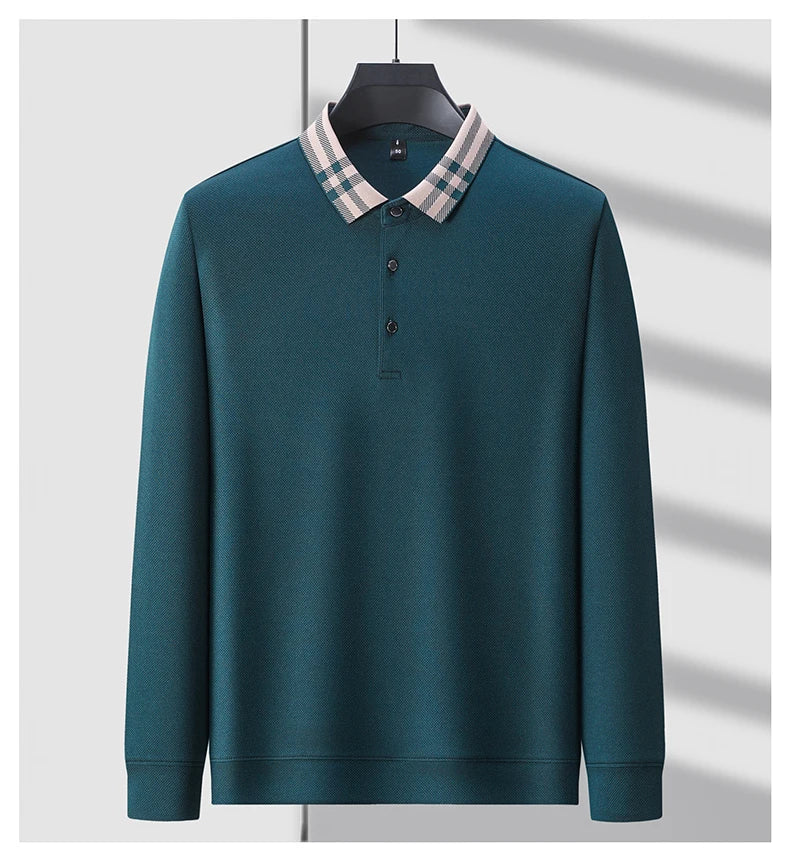 High quality long sleeve men's polo shirt with autumn personalized flip collar fashionable luxury design top casual Paul T-shirt