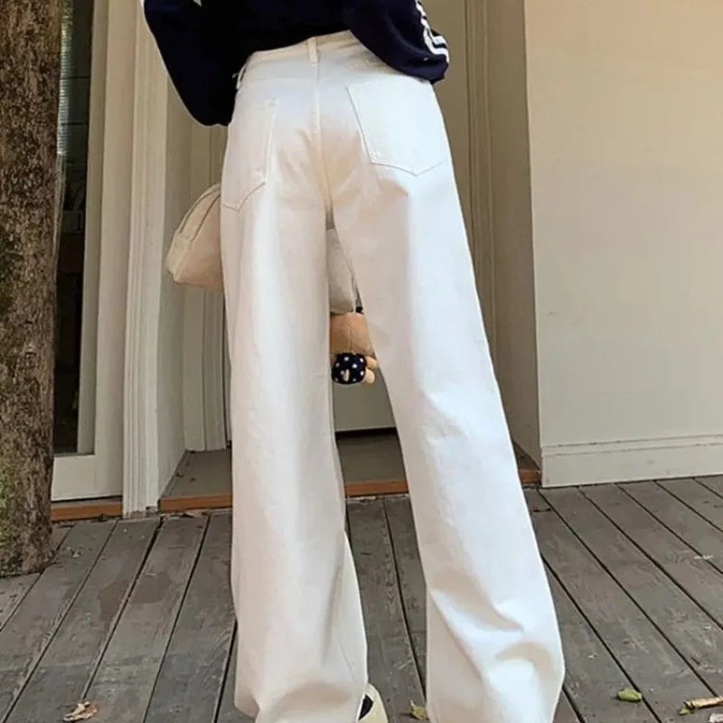 Women's Jeans Wide Leg Summer Female Cowboy Pants Korean Popular Clothes Harajuku Fashion Retro Casual Chic and Elegant Trousers