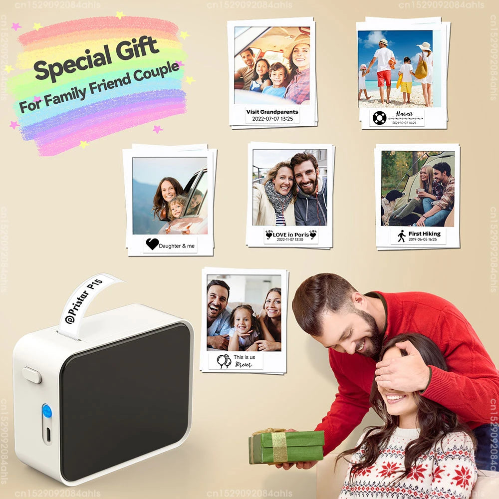 Wireless Bluetooth Label Printer Portable Thermal Printer Similar as D11 D110 D101 Labeling Machine Mini Label Maker P15 Sticker