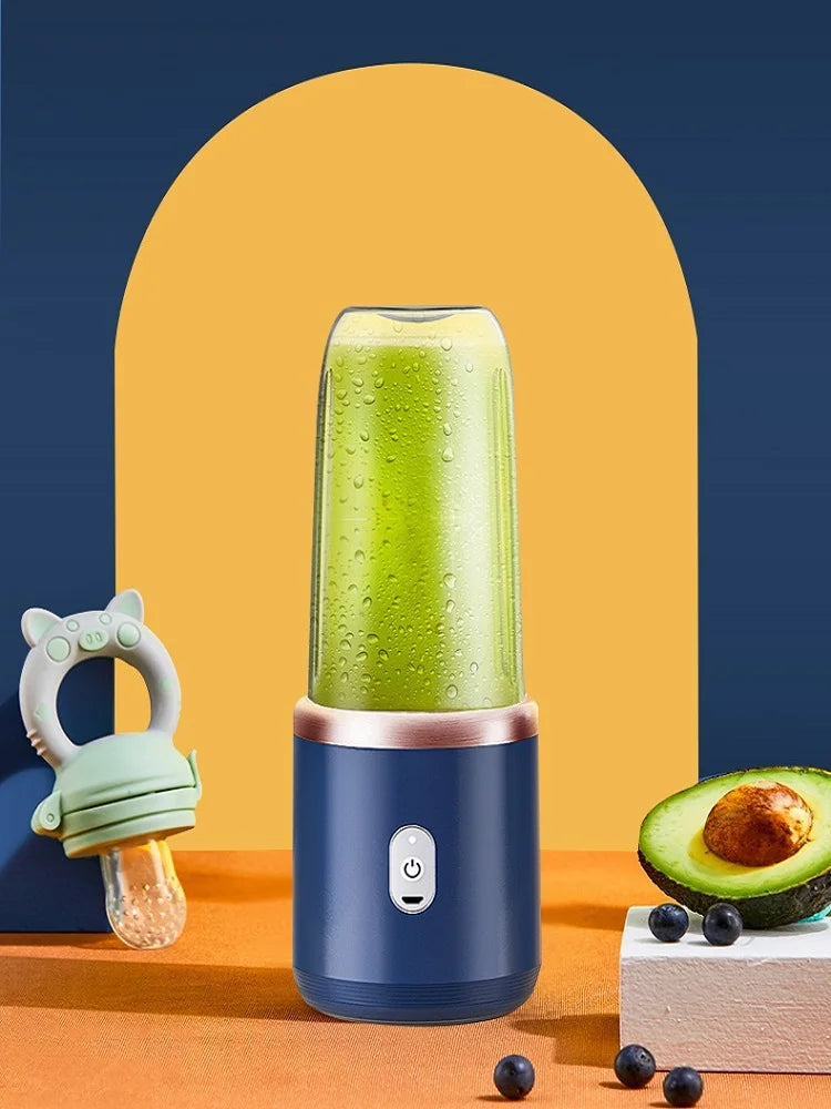 Portable Juicer Cup Smoothie Blender 6 Blade Blender Bottle Household Fruit Juicer Cup USB Rechargeable Juicer Kitchen Tool