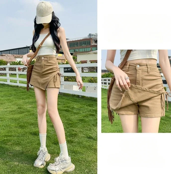 Classic Women's Skirt Pants Denim Shorts High Waist Female Short Jeans Trend 2025 2000s Clothes Y2k New In Designer Kpop Outfits