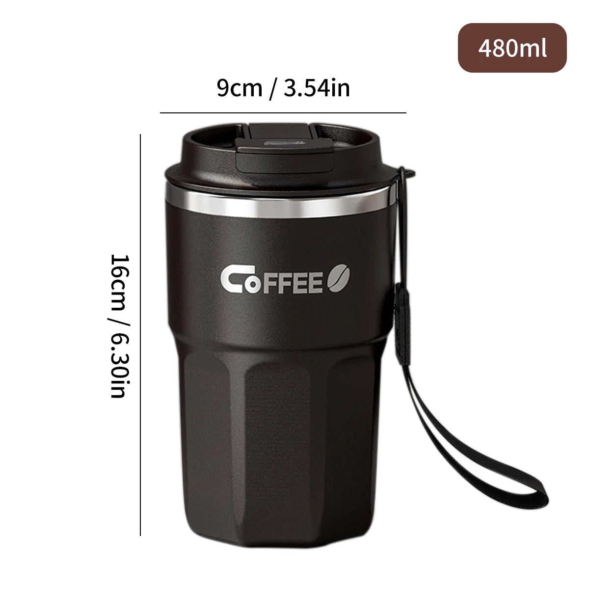 WORTHBUY 304 Stainless Steel Insulated Water Cup Double-Walled Drinking Cup Travel Portable Anti Scalding Milk Coffee Cup
