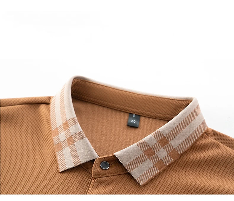 High quality long sleeve men's polo shirt with autumn personalized flip collar fashionable luxury design top casual Paul T-shirt