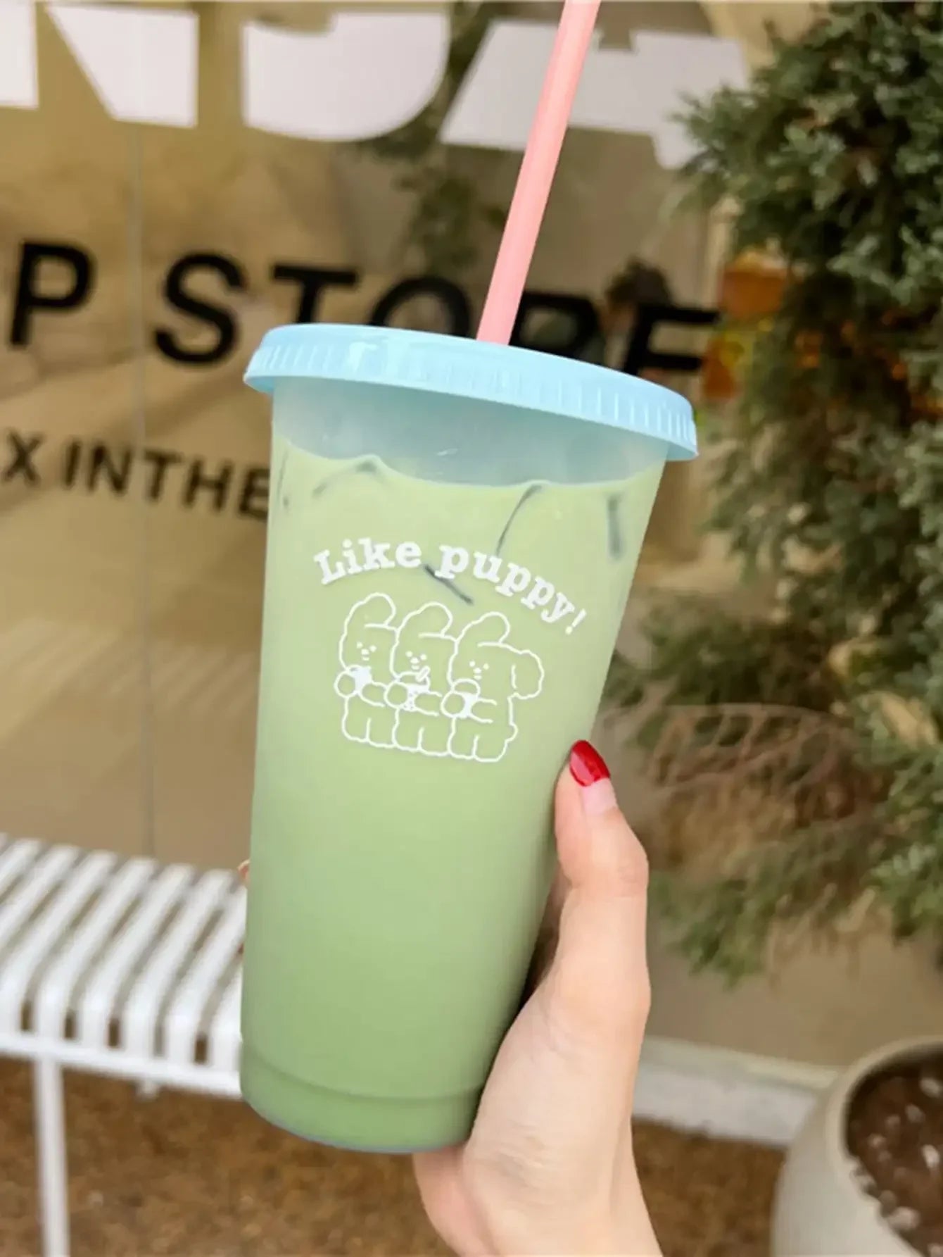 1pc-480ml/700ml Portable Reusable Plastic Straw Cup Large Capacity Handy Cup Drinking Juice Coffee Milk Tea Drinks Summer