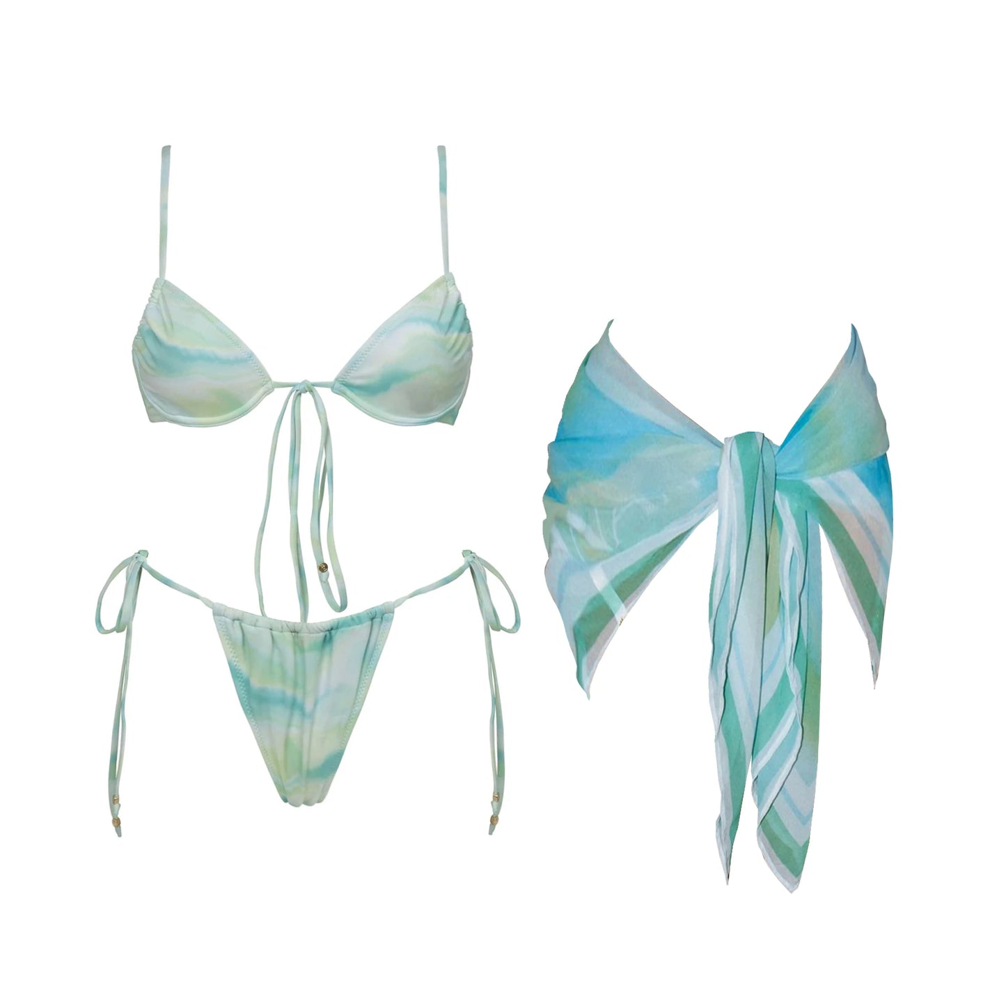 Shiny Diamond Bikini Set Sexy Women Swimsuit Push Up Swimwear Female Bandeau Biquini Halter Bathing Suit Blue Bodysuit Beachwear