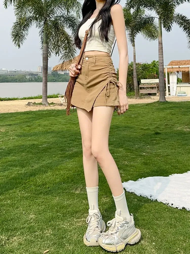 Classic Women's Skirt Pants Denim Shorts High Waist Female Short Jeans Trend 2025 2000s Clothes Y2k New In Designer Kpop Outfits