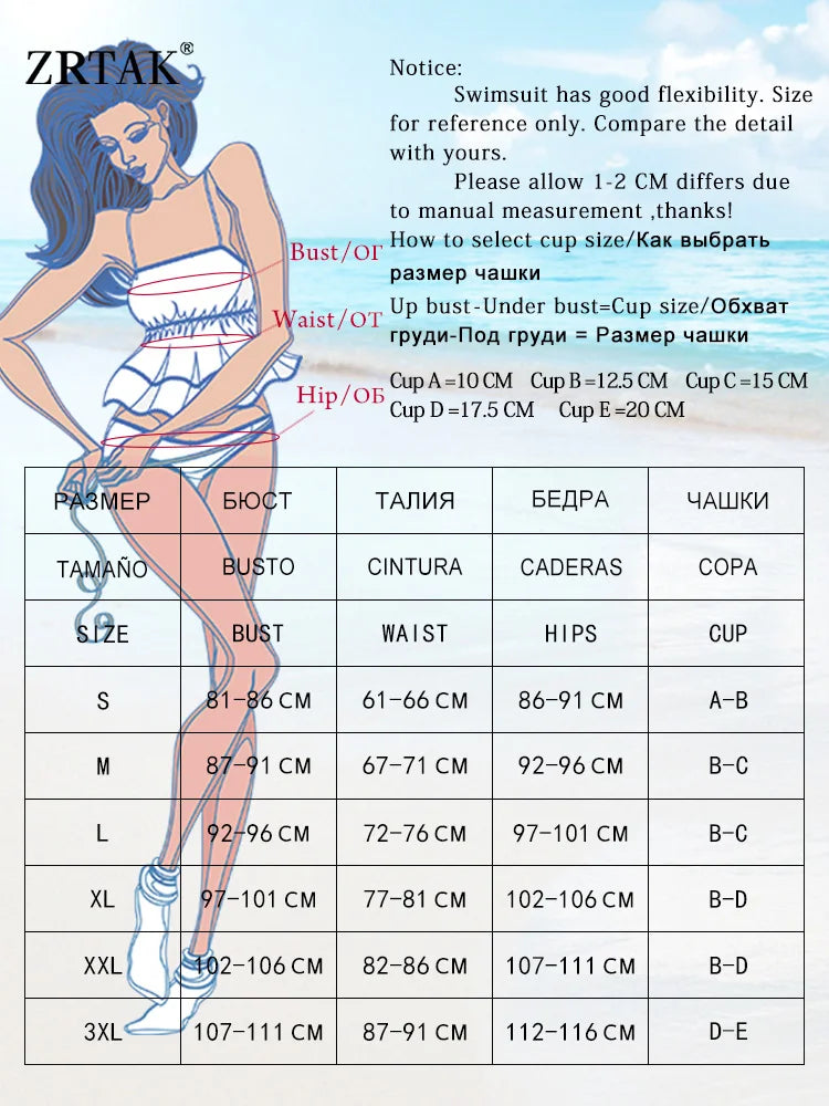ZRTAK Sexy One Piece Swimsuit Female Sexy Women Monokini Swimwear 2025 Bandage Bathing Suit Pleated Biquini Vintage Beachwear