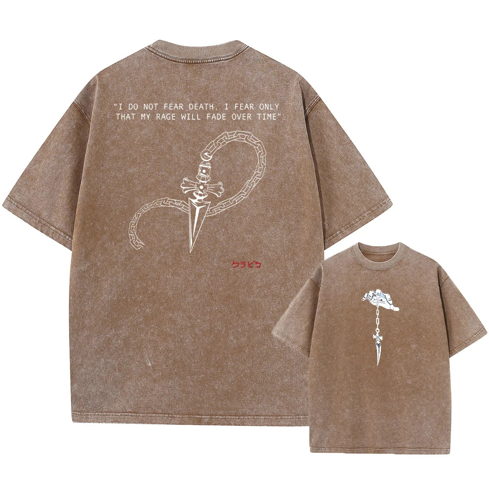 Anime Hunter X Hunter Washed Tshirt Graphic Hip Hop Vintage T Shirt Men Women Harajuku Cotton Casual Short Sleeve Tshirt