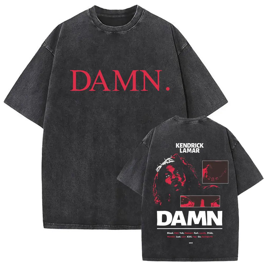 ck Lamar ThLimited Rapper Kendriey Not Like Us Washed Vintage T-shirt Summer Men Women Hip Hop Oversized Street Crewneck T Shirt