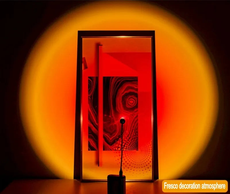 USB Rainbow Projector Sunset Lights Create a Relaxed Atmosphere - Perfect for Home Decoration, Photography Lighting, Coffee Shop