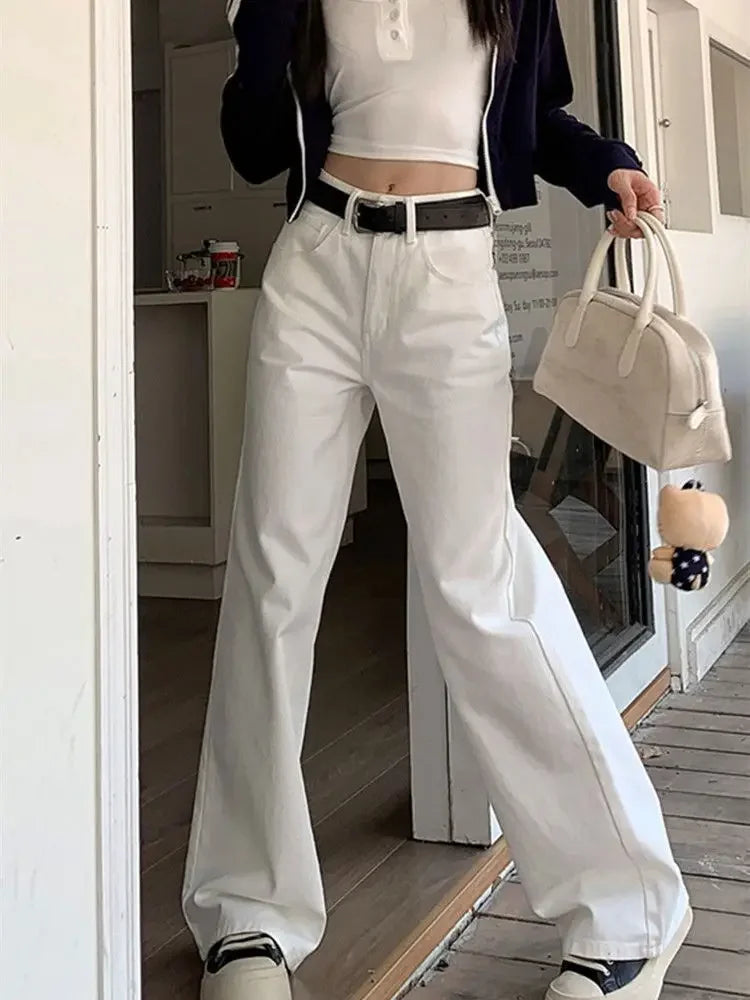 Women's Jeans Wide Leg Summer Female Cowboy Pants Korean Popular Clothes Harajuku Fashion Retro Casual Chic and Elegant Trousers