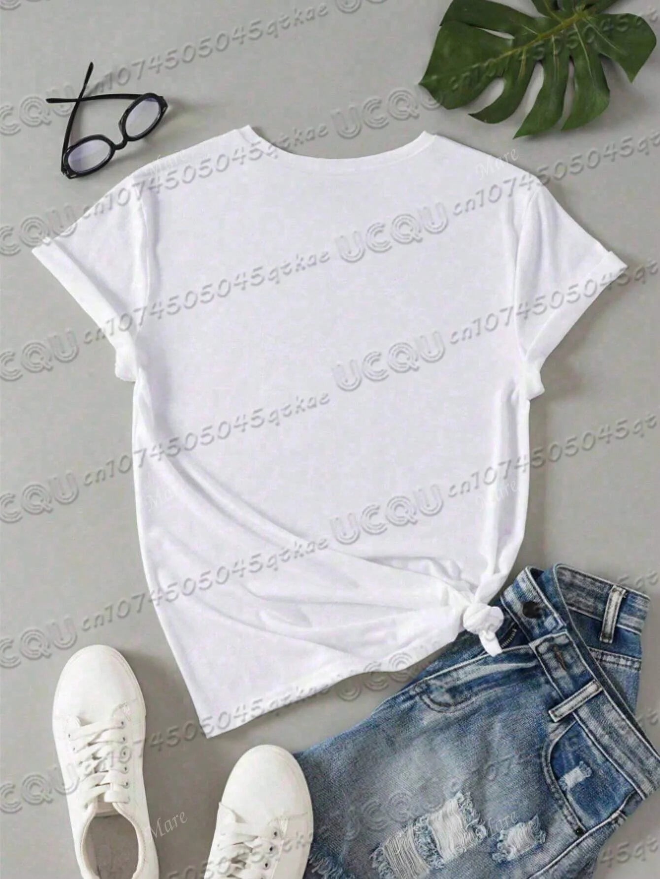 Italian Style Cotton T-Shirt With Fruit&Plant Print Short Sleeved O-Neck Loose&Breathable Casual Vacation Tee Women'S Summer Top