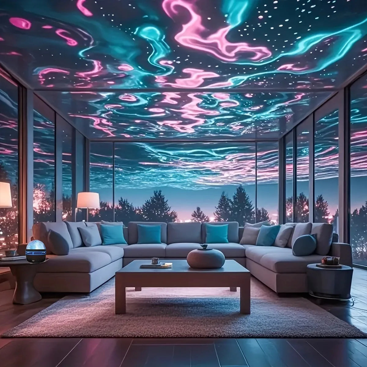 Water Ripple/Dreamy Aurora Magic Projection Light 7-Color Remote Control Projector Usb Powered Colorful Atmosphere Night Light