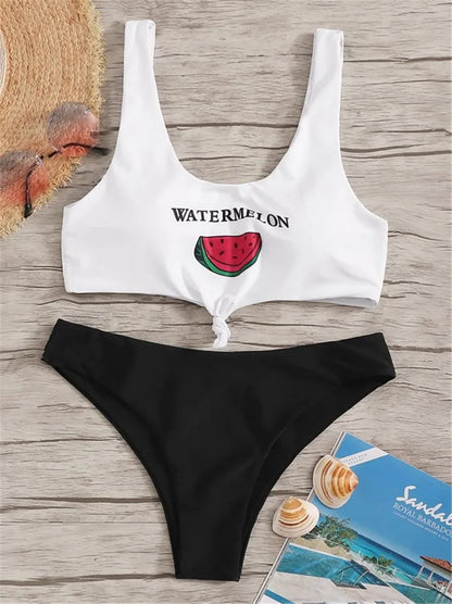 Beach Bikini 2024 Woman Sexy Front Lace Up Tie Bandeau Leopard Swimsuit Female Push Up Ruffled Bow Bathing Suit Thong Swimwear