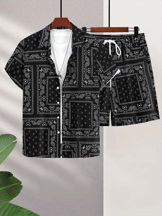 Trend Bandana Graphic Beach Short for Men Summer Fashion  Swim Trunks Loose Casual Streetwear Hawaiian Short Pants