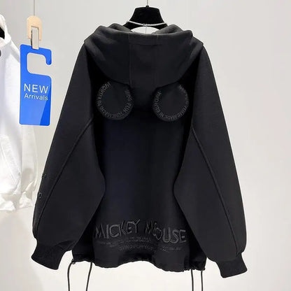 Disney New Arrival Top Fashion Autumn Cotton Loose Ins Casual Cartoon Embroidery Mickey Mouse Long Sleeve Hoodies