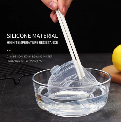 6 Pcs/Set Reusable Silicone Covers Caps Adaptable Silicone Lids For Cans Food Dishes Fresh-keeping Kitchen Accessories Utensils