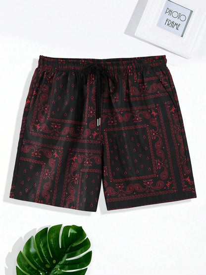 Trend Bandana Graphic Beach Short for Men Summer Fashion 3D Printed Swim Trunks Loose Casual Streetwear Hawaiian Short Pants