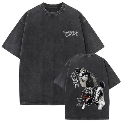 ck Lamar ThLimited Rapper Kendriey Not Like Us Washed Vintage T-shirt Summer Men Women Hip Hop Oversized Street Crewneck T Shirt