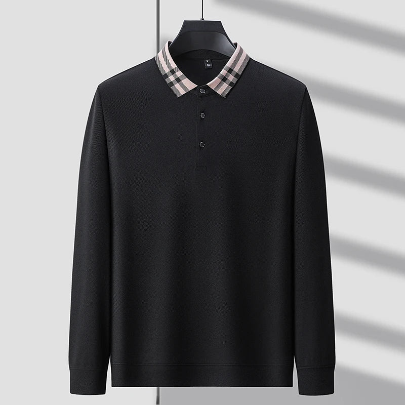 High quality long sleeve men's polo shirt with autumn personalized flip collar fashionable luxury design top casual Paul T-shirt