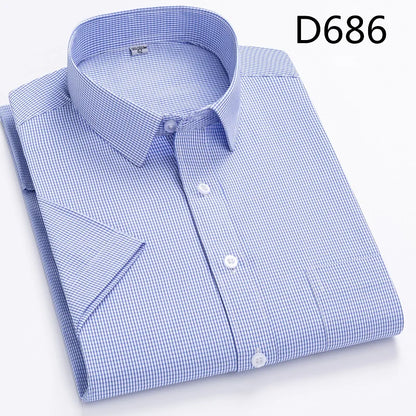 Summer thin men's business social short-sleeved shirt professional formal striped casual non-ironing breathable shirt slim fit