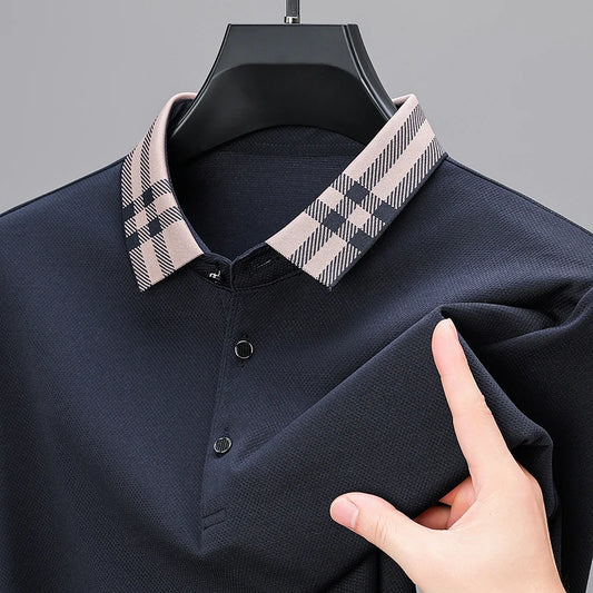 High quality long sleeve men's polo shirt with autumn personalized flip collar fashionable luxury design top casual Paul T-shirt