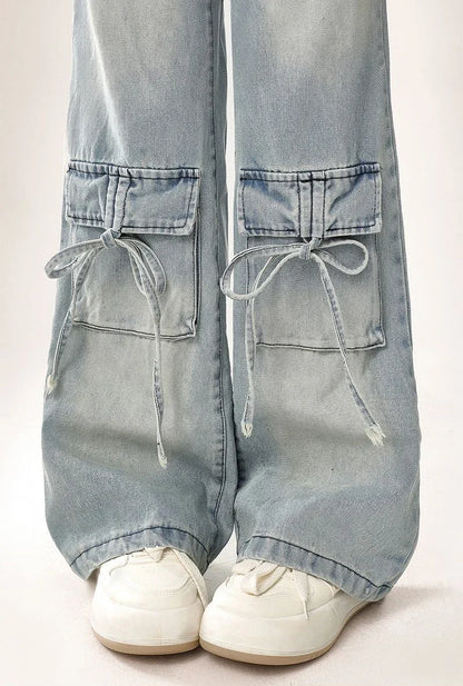 Woman Jeans Cargo Wide Leg Denim Pants for Women Size X Larg on Sale Pant Harajuku Fashion Vibrant 2025 Emo Gyaru Cheap Trousers