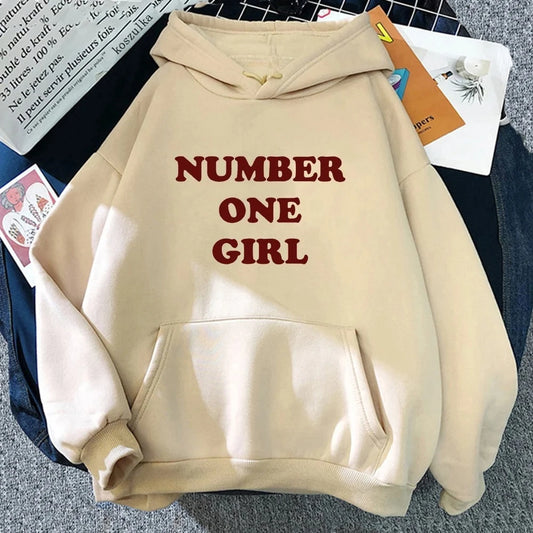 Rosé Number One Girl Hoodie Retro Women Hoodies Kawaii  Clothes Harajuku Aesthetic Autumn Winter Pullover Sweatshirt Vintage