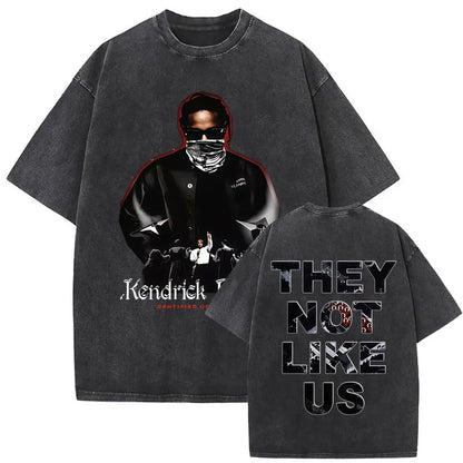 ck Lamar ThLimited Rapper Kendriey Not Like Us Washed Vintage T-shirt Summer Men Women Hip Hop Oversized Street Crewneck T Shirt