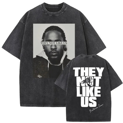 ck Lamar ThLimited Rapper Kendriey Not Like Us Washed Vintage T-shirt Summer Men Women Hip Hop Oversized Street Crewneck T Shirt
