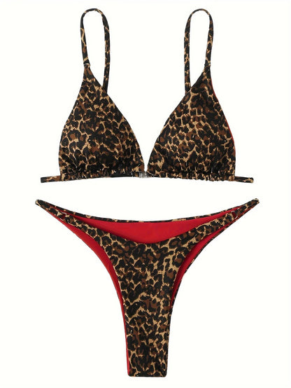 High Cut Micro Bikini Women Leopard Bandage Push Up Swimsuit Sexy Bathing Suit Padded Thong Swimwear Biquini Trajes De Baño 2024