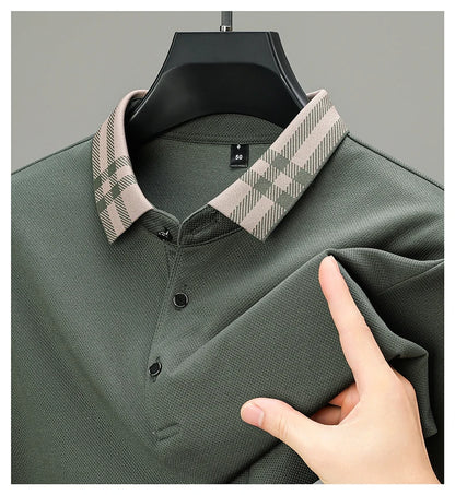 High quality long sleeve men's polo shirt with autumn personalized flip collar fashionable luxury design top casual Paul T-shirt