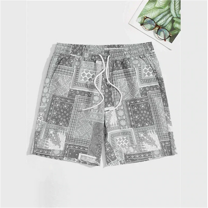 Trend Bandana Graphic Beach Short for Men Summer Fashion  Swim Trunks Loose Casual Streetwear Hawaiian Short Pants