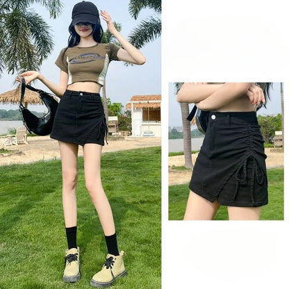 Classic Women's Skirt Pants Denim Shorts High Waist Female Short Jeans Trend 2025 2000s Clothes Y2k New In Designer Kpop Outfits