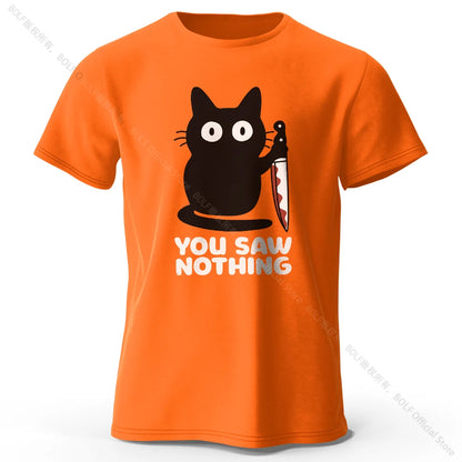 Women's Funny Cat Printed Basic Crew Neck 100% Cotton T-Shirt, Breathable Round Neck Short Sleeve Tee Unisex Fit for Men & Women