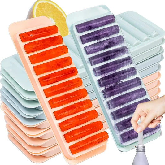 Creative Silicone Ice Cube Molds Reusable 11 Grids Freezing Mould Long Stick Shape Mold Drink Wine Juice Chilled Kitchen Gadgets