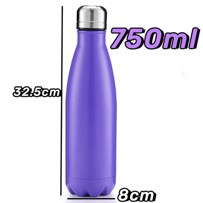 750/500ml Solid Insulated Bottle Stainless Steel Jug with Lid Large Capacity Ice Coffee Cup Portable Travel Home Summer Gift