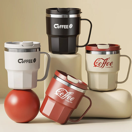WORTHBUY 304 Stainless Steel Insulated Water Cup Double-Walled Drinking Cup Travel Portable Anti Scalding Milk Coffee Cup
