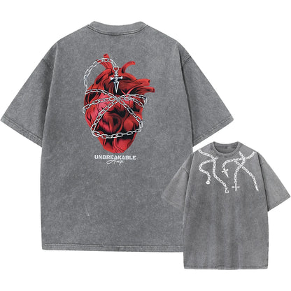Anime Hunter X Hunter Washed Tshirt Graphic Hip Hop Vintage T Shirt Men Women Harajuku Cotton Casual Short Sleeve Tshirt