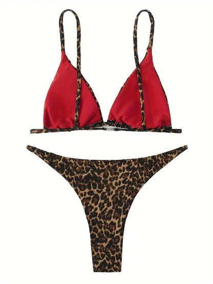 High Cut Micro Bikini Women Leopard Bandage Push Up Swimsuit Sexy Bathing Suit Padded Thong Swimwear Biquini Trajes De Baño 2024