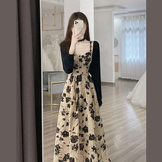 Summer New Dress Matching Set Women's Fashion Sunscreen Shirt Top+Strap Skirt Two Piece Korean Elegant Dresses Suit