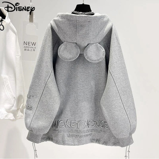 Disney New Arrival Top Fashion Autumn Cotton Loose Ins Casual Cartoon Embroidery Mickey Mouse Long Sleeve Hoodies