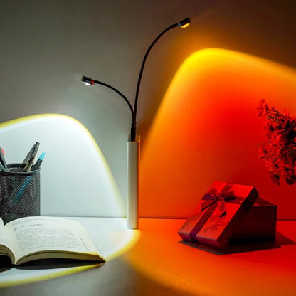 USB Rainbow Projector Sunset Lights Create a Relaxed Atmosphere - Perfect for Home Decoration, Photography Lighting, Coffee Shop