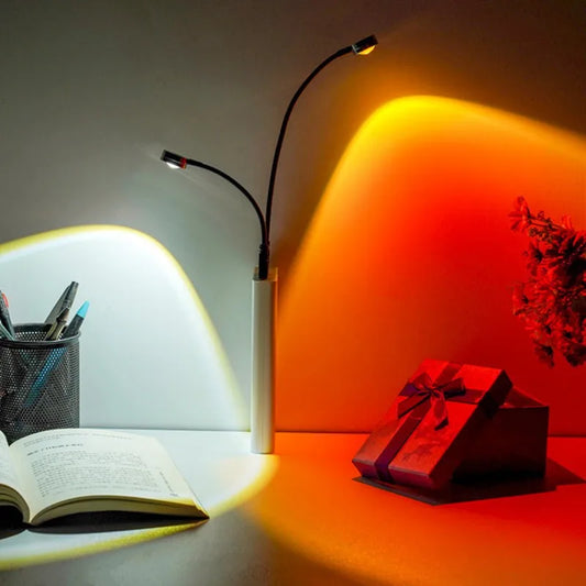 USB Rainbow Projector Sunset Lights Create a Relaxed Atmosphere - Perfect for Home Decoration, Photography Lighting, Coffee Shop