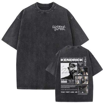 ck Lamar ThLimited Rapper Kendriey Not Like Us Washed Vintage T-shirt Summer Men Women Hip Hop Oversized Street Crewneck T Shirt