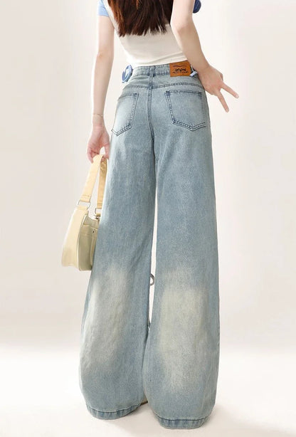 Woman Jeans Cargo Wide Leg Denim Pants for Women Size X Larg on Sale Pant Harajuku Fashion Vibrant 2025 Emo Gyaru Cheap Trousers