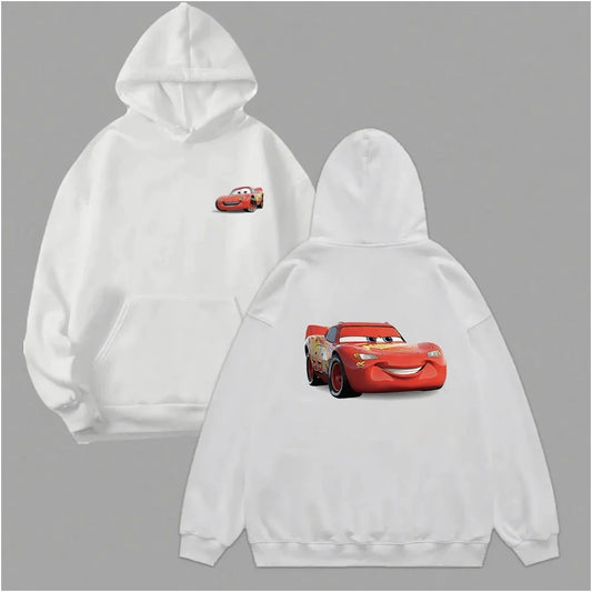 2025 New The Cars Lightning McQueen&SALLY Summer Cotton Hoodies Oversized Suit For Women's Sweatshirt Couple's Outfit Top