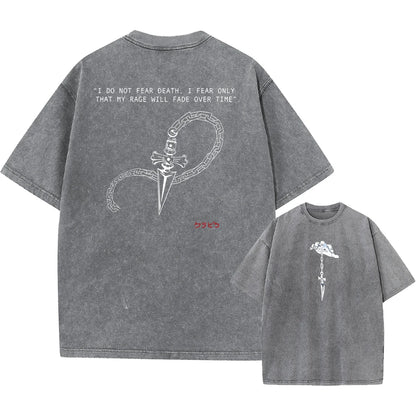 Anime Hunter X Hunter Washed Tshirt Graphic Hip Hop Vintage T Shirt Men Women Harajuku Cotton Casual Short Sleeve Tshirt