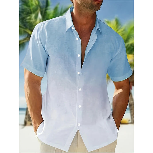 Summer Gradient 3D Print Hawaiian Beach Shirts Men Women Casual Fashion Streetwear Oversized Short Sleeve Shirt Man Tops Blouse